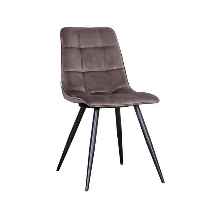 Eetkamerstoel Brio - Taupe - Fluweel - Black Frame (set van 4) - {{ product.type }} - Kas20