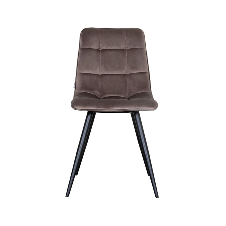 Eetkamerstoel Brio - Taupe - Fluweel - Black Frame (set van 4) - {{ product.type }} - Kas20
