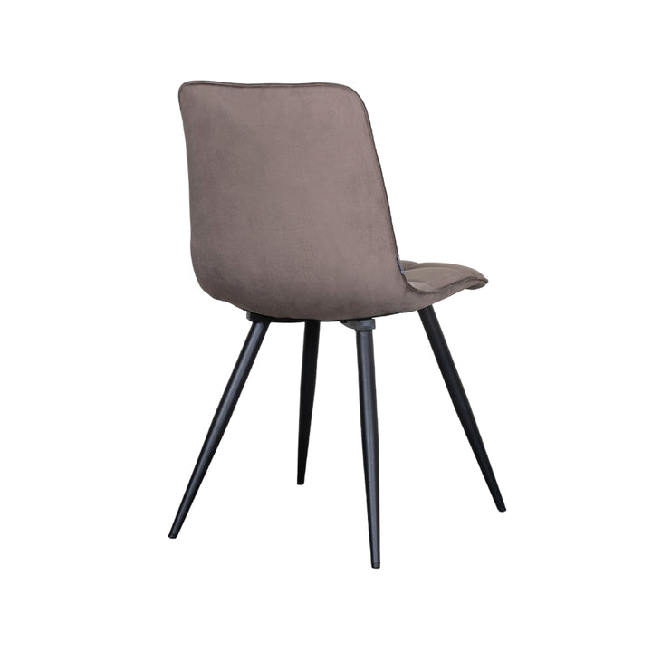 Eetkamerstoel Brio - Taupe - Fluweel - Black Frame (set van 4) - {{ product.type }} - Kas20