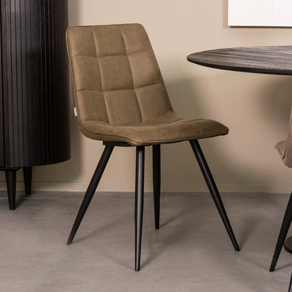 Eetkamerstoel Brio - Moss - Micro Suede - Black Frame (set van 4) - {{ product.type }} - Kas20