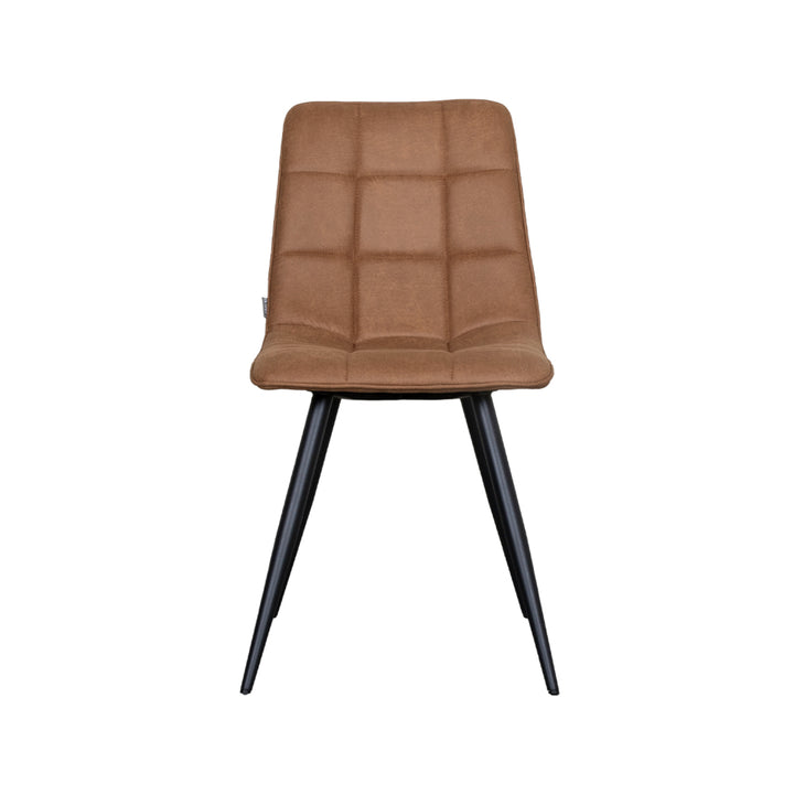 Eetkamerstoel Brio - Cognac - Micro Suede - Black Frame (set van 4) - {{ product.type }} - Kas20