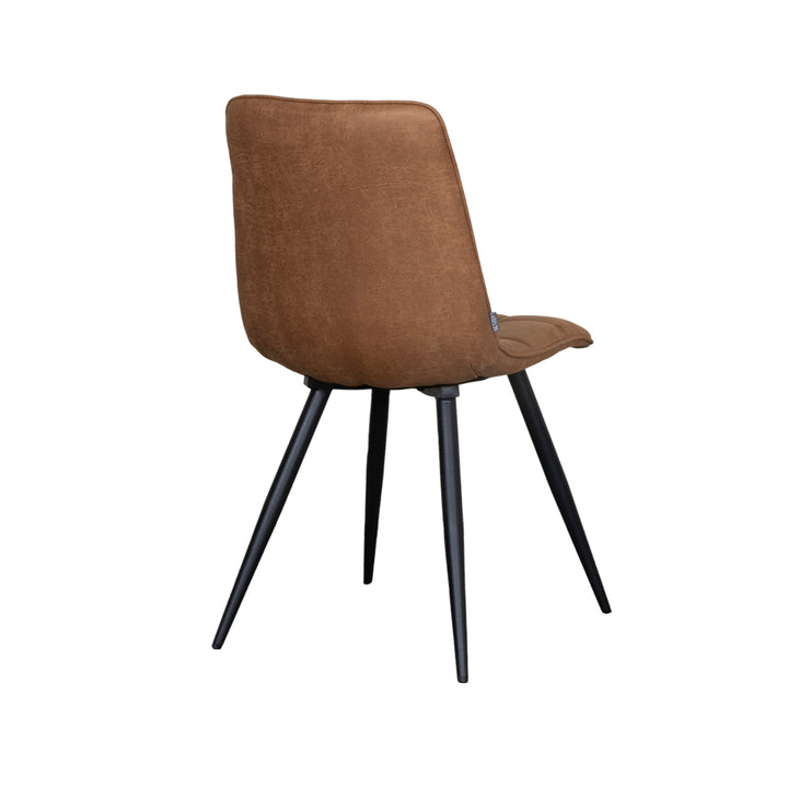 Eetkamerstoel Brio - Cognac - Micro Suede - Black Frame (set van 4) - {{ product.type }} - Kas20