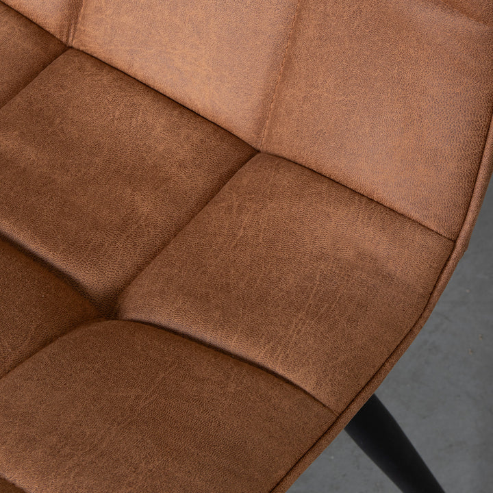 Eetkamerstoel Brio - Cognac - Micro Suede - Black Frame (set van 4) - {{ product.type }} - Kas20
