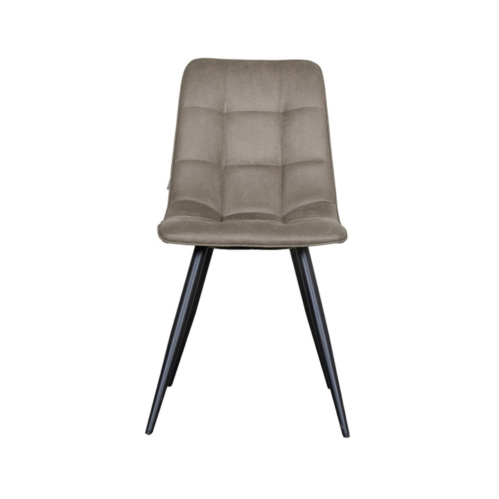 Eetkamerstoel Brio - Taupe - Micro Suede - Black Frame (set van 4) - {{ product.type }} - Kas20