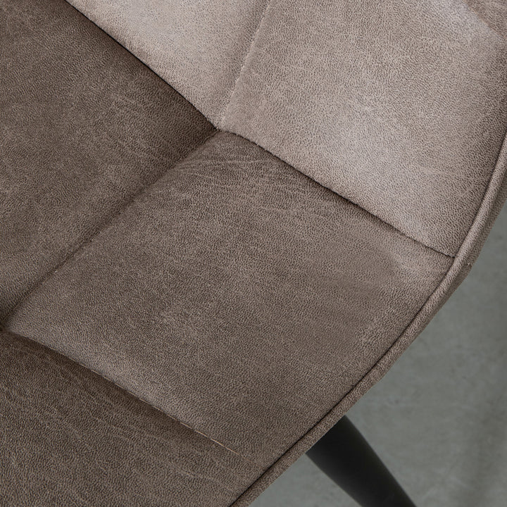 Eetkamerstoel Brio - Taupe - Micro Suede - Black Frame (set van 4) - {{ product.type }} - Kas20