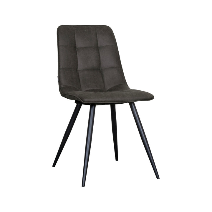 Eetkamerstoel Brio - Antraciet - Micro Suede - Black Frame (set van 4) - {{ product.type }} - Kas20