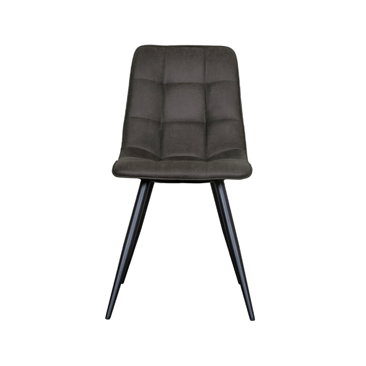 Eetkamerstoel Brio - Antraciet - Micro Suede - Black Frame (set van 4) - {{ product.type }} - Kas20