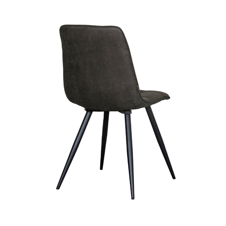Eetkamerstoel Brio - Antraciet - Micro Suede - Black Frame (set van 4) - {{ product.type }} - Kas20