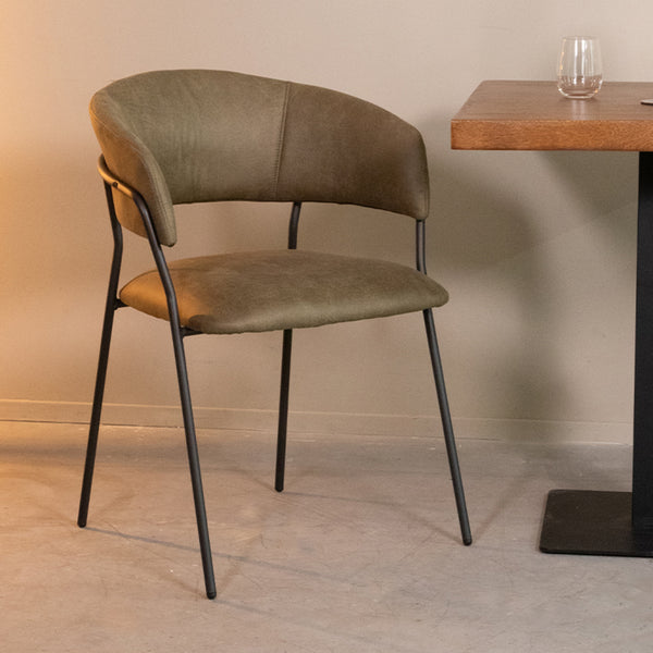 Eetkamerstoel Ombra - Moss - Micro Suede - Black Frame (set van 4) - {{ product.type }} - Kas20