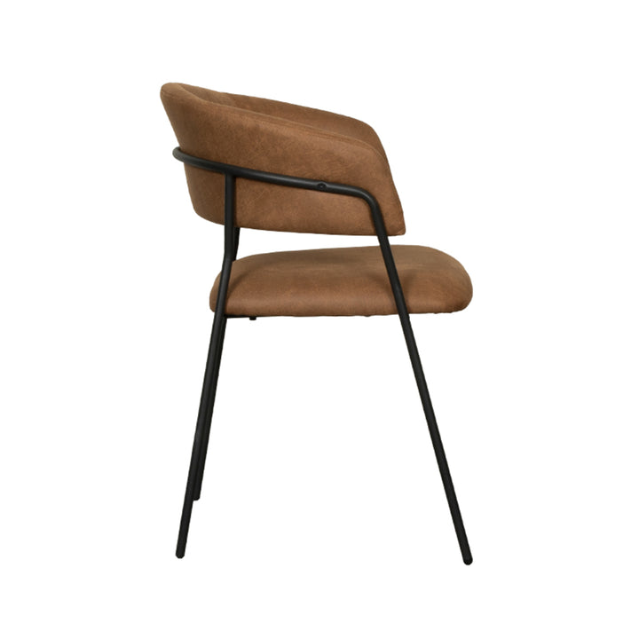 Eetkamerstoel Ombra - Cognac - Micro Suede - Black Frame (set van 4) - {{ product.type }} - Kas20