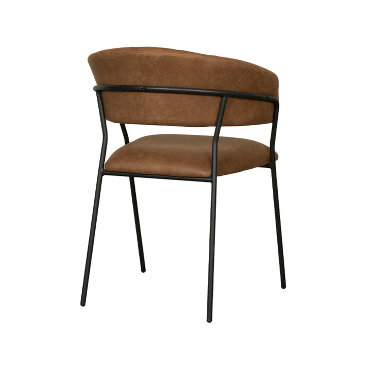 Eetkamerstoel Ombra - Cognac - Micro Suede - Black Frame (set van 4) - {{ product.type }} - Kas20