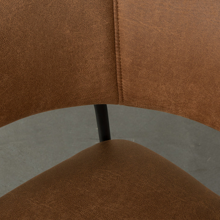 Eetkamerstoel Ombra - Cognac - Micro Suede - Black Frame (set van 4) - {{ product.type }} - Kas20