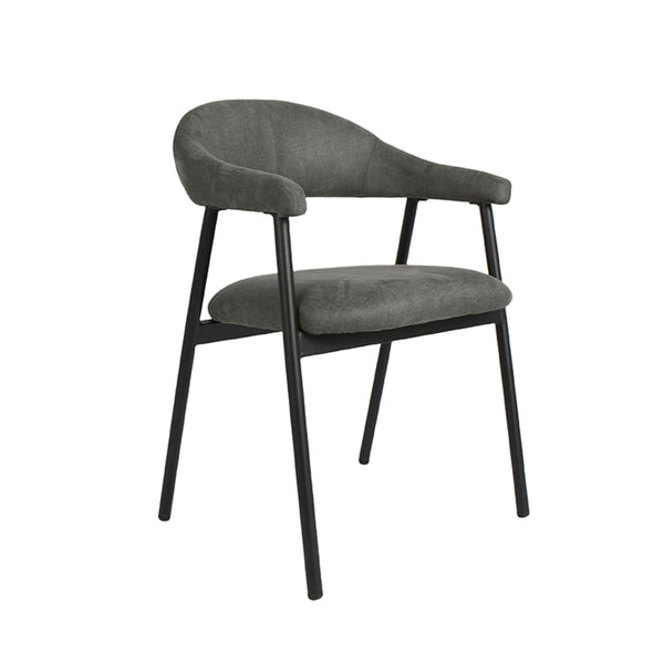 Eetkamerstoel Amara - Antraciet - Micro Suede (set van 2) - {{ product.type }} - Kas20