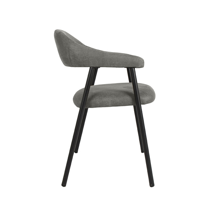 Eetkamerstoel Amara - Antraciet - Micro Suede (set van 2) - {{ product.type }} - Kas20