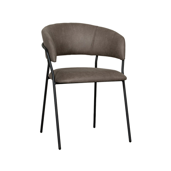 Eetkamerstoel Ombra - Taupe - Micro Suede - Black Frame (set van 4) - {{ product.type }} - Kas20