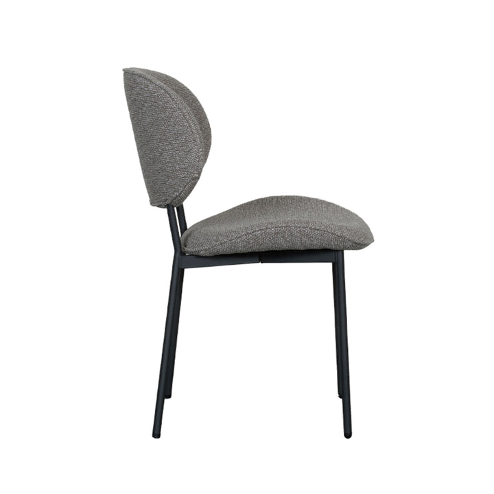 Eetkamerstoel Solstice - Truffel grijs - Boucle - Black Frame (set van 2) - {{ product.type }} - Kas20