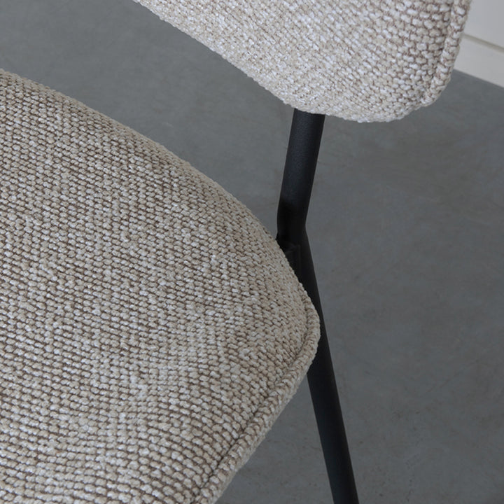 Eetkamerstoel Solstice - Naturel - Boucle - Black Frame (set van 2) - {{ product.type }} - Kas20