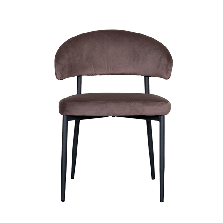 Eetkamerstoel Elysia - Taupe - Fluweel (set van 2) - {{ product.type }} - Kas20