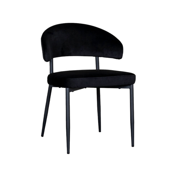 Eetkamerstoel Elysia - Zwart - Fluweel (set van 2) - {{ product.type }} - Kas20
