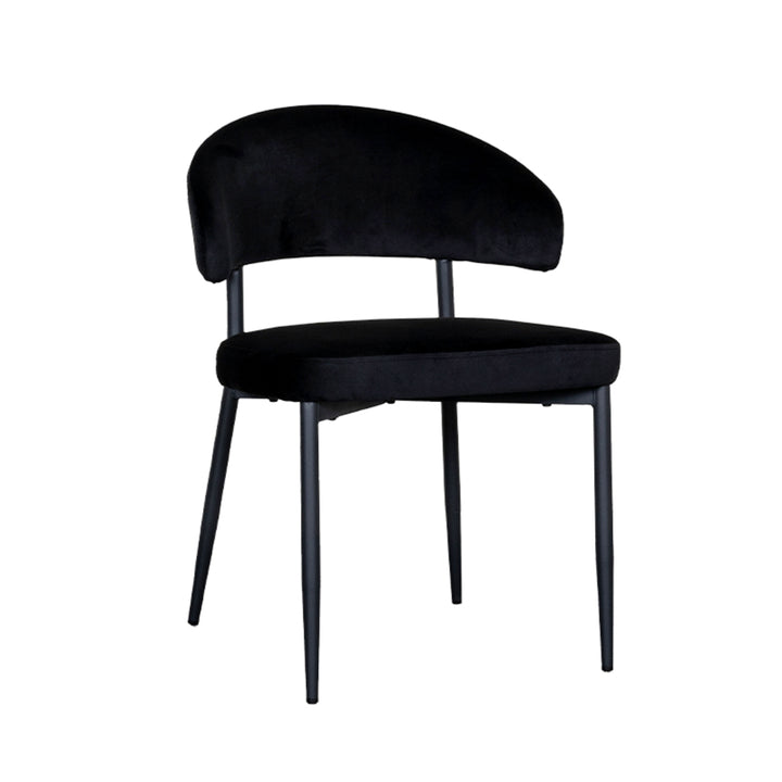 Eetkamerstoel Elysia - Zwart - Fluweel (set van 2) - {{ product.type }} - Kas20