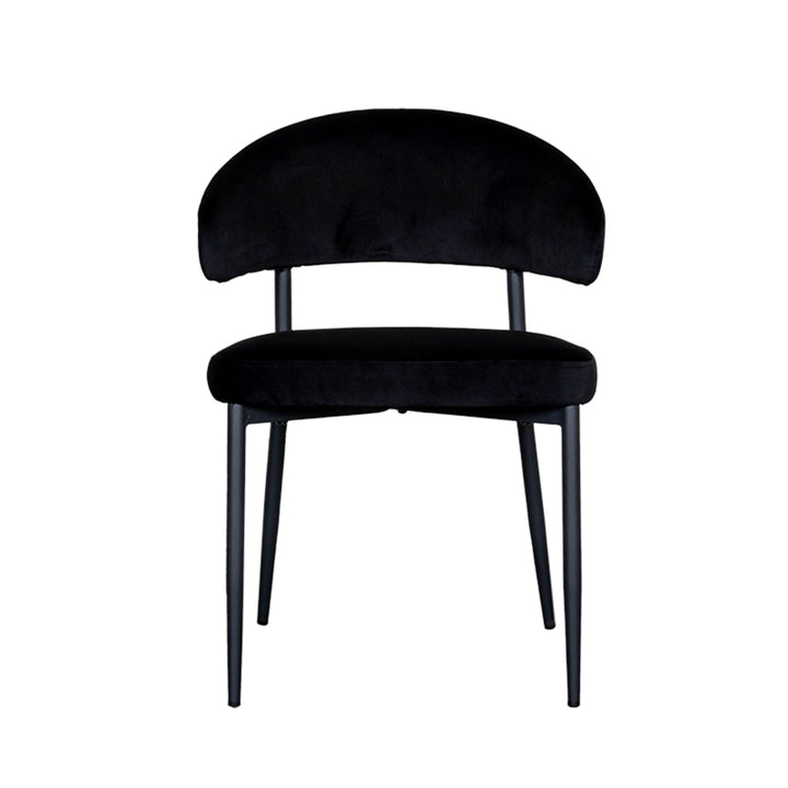 Eetkamerstoel Elysia - Zwart - Fluweel (set van 2) - {{ product.type }} - Kas20