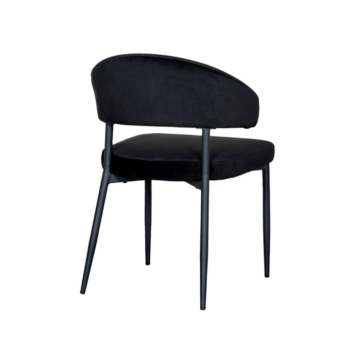 Eetkamerstoel Elysia - Zwart - Fluweel (set van 2) - {{ product.type }} - Kas20
