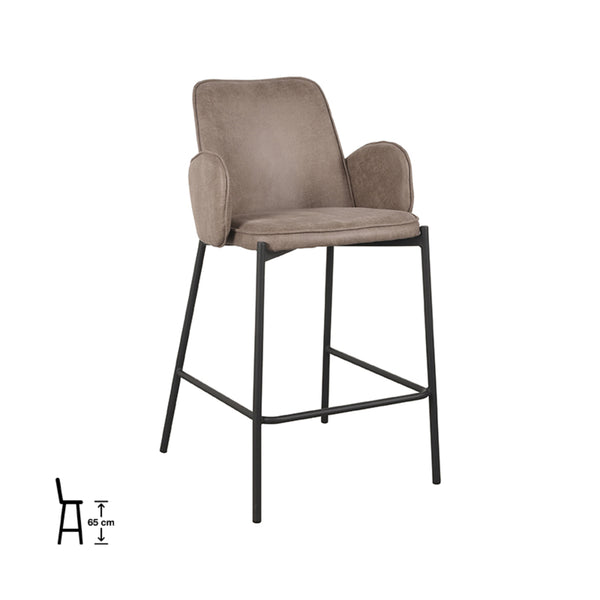 Barkruk Jonas - Taupe - Microfiber (set van 2) - {{ product.type }} - Kas20