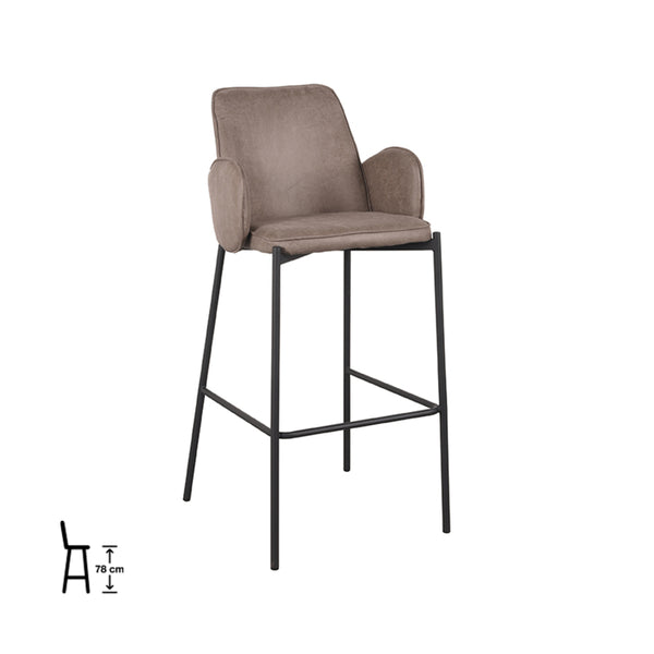 Barkruk Jonas - Taupe - Microfiber (set van 2) - {{ product.type }} - Kas20