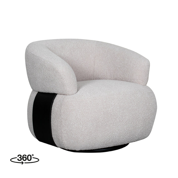 Fauteuil Valerian - Naturel - Boucle - Zwart Eiken - {{ product.type }} - Kas20