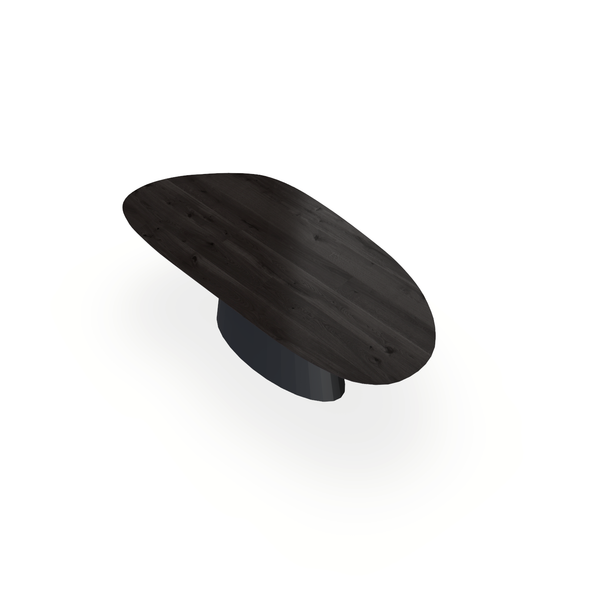 Eettafel Eiken Black Smoke In - Organisch A - Sjors Onderstel Mat Zwart - {{ product.type }} - Kas20