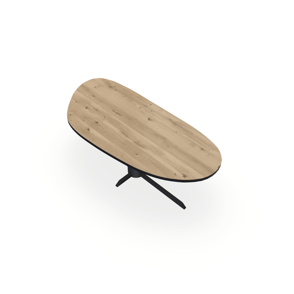 Eettafel Eiken Liqurien - Organisch B - Ilona Onderstel Mat Zwart - {{ product.type }} - Kas20