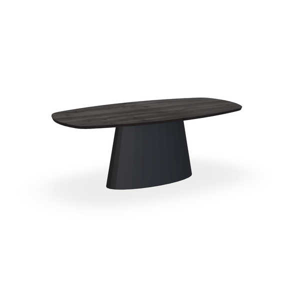 Eettafel Eiken Black Smoke In - Ovaal Deens - Sjors Onderstel Mat Zwart - {{ product.type }} - Kas20
