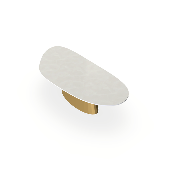 Eettafel Beton Beige - Organisch B - Sjors Onderstel Mat Goud - {{ product.type }} - Kas20