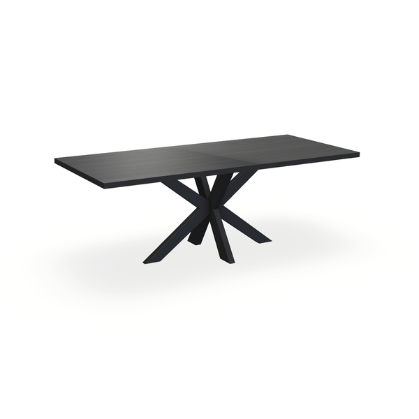 Eettafel Eiken Fineer Zwart - Recht - Matrix Dun Onderstel Mat Zwart - {{ product.type }} - Kas20