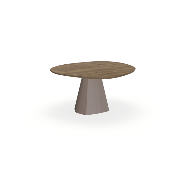 Eettafel Eiken Chocolate - Wolk Rond - Cone Onderstel Mat Lichtbruin - {{ product.type }} - Kas20