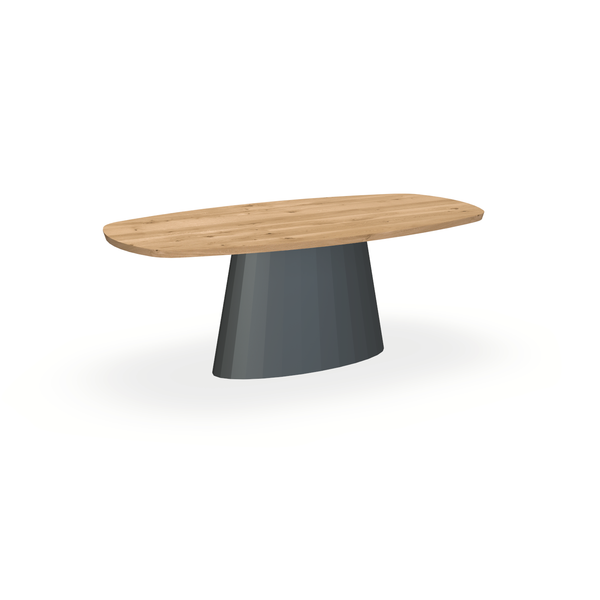 Eettafel Eiken Maurra - Ovaal Deens - Sjors Onderstel Mat Antraciet - {{ product.type }} - Kas20