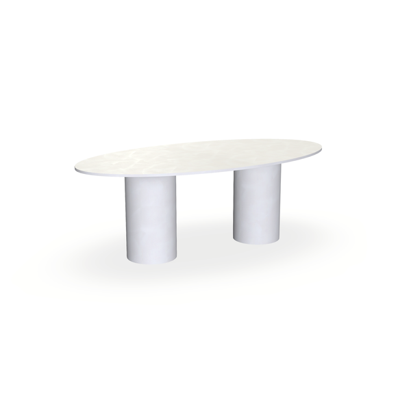 Eettafel Beton Creamy White - Ovaal - Columbus Duo - {{ product.type }} - Kas20