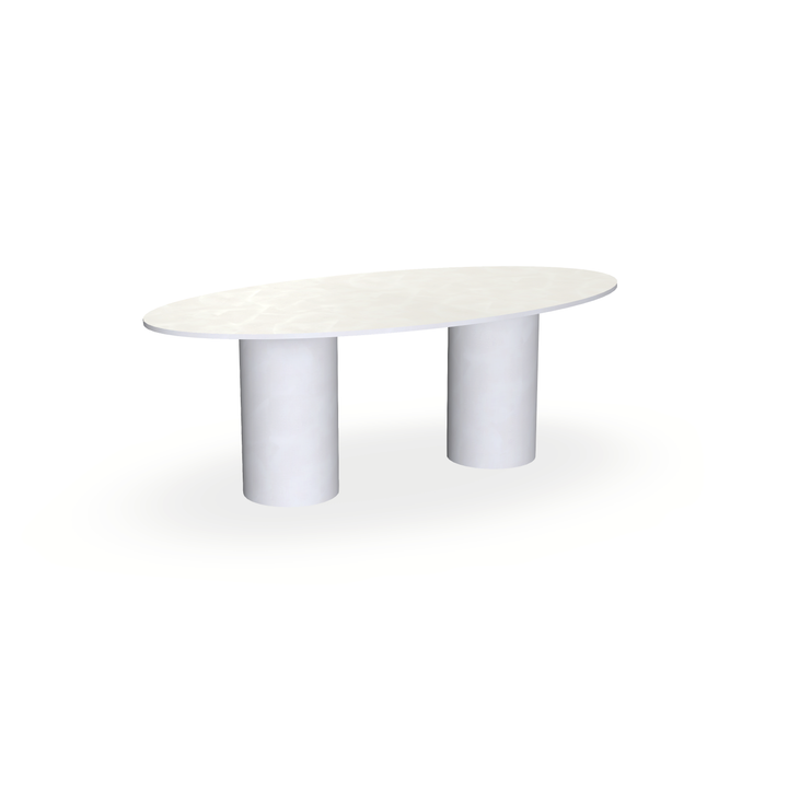 Eettafel Beton Creamy White - Ovaal - Columbus Duo - {{ product.type }} - Kas20