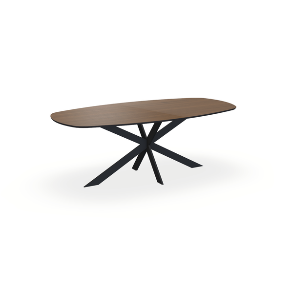 Eettafel Eiken Fineer Toscane 2 - Ovaal Deens - Matrix Ultra Onderstel Mat Zwart - {{ product.type }} - Kas20