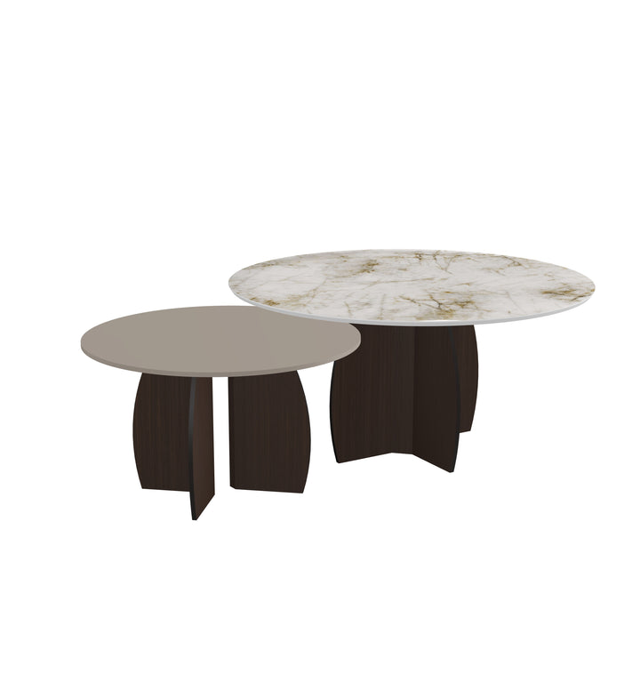 Keramiek/Fenix duo Salontafel - Rond - Maan onderstel - {{ product.type }} - Kas20