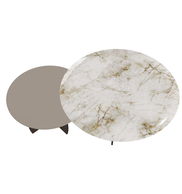 Keramiek/Fenix duo Salontafel - Rond - Maan onderstel - {{ product.type }} - Kas20