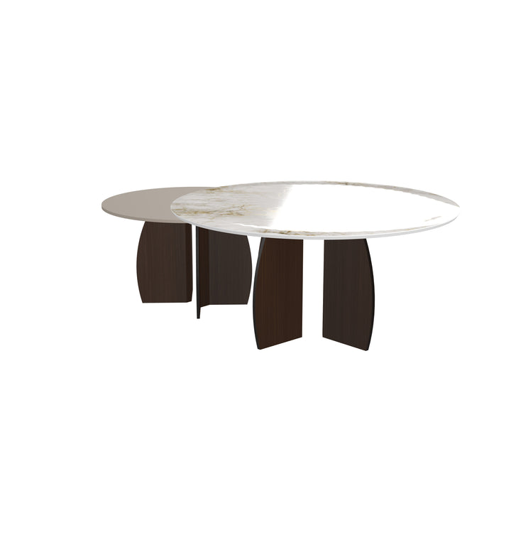Keramiek/Fenix duo Salontafel - Rond - Maan onderstel - {{ product.type }} - Kas20