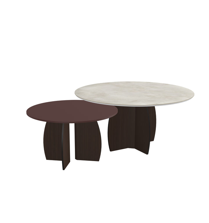 Keramiek/Fenix duo Salontafel Distrito Marfil - Rond - Maan onderstel - {{ product.type }} - Kas20