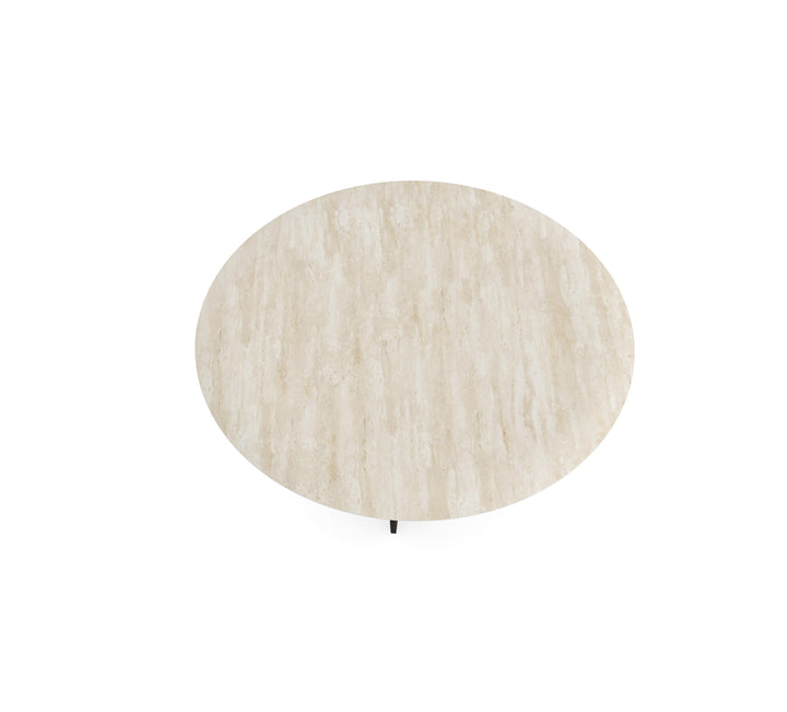 Keramiek Salontafel Travertino - Rond - Maan onderstel - {{ product.type }} - Kas20