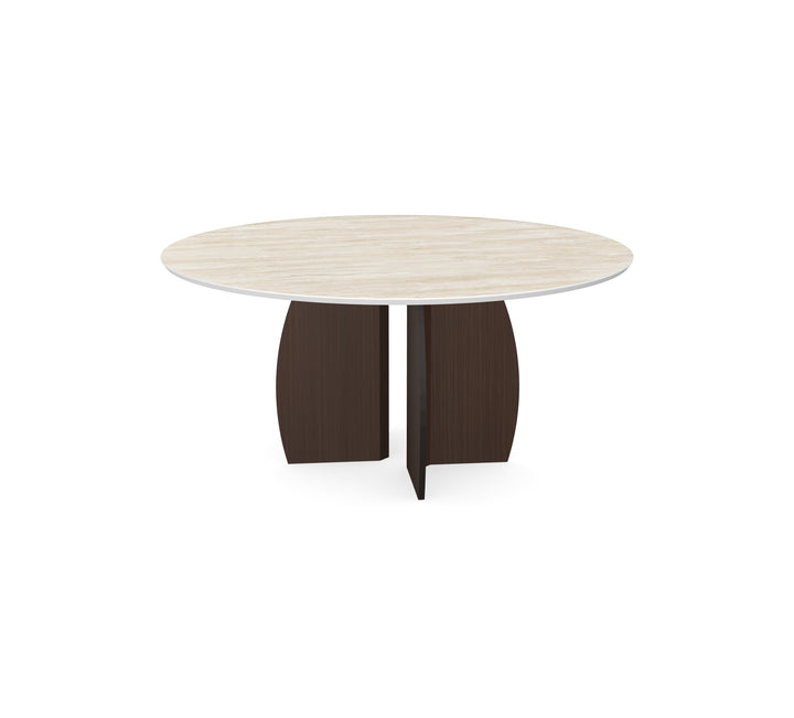 Keramiek Salontafel Travertino - Rond - Maan onderstel - {{ product.type }} - Kas20