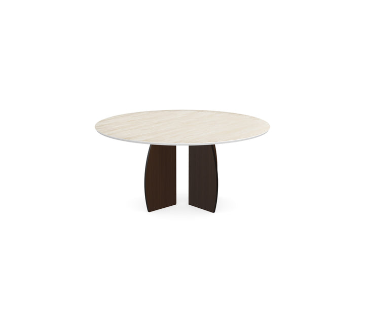 Keramiek Salontafel Travertino - Rond - Maan onderstel - {{ product.type }} - Kas20