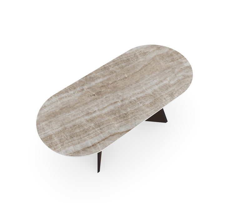 Keramiek Salontafel Taj Mahal - Plat ovaal - Andor onderstel - {{ product.type }} - Kas20