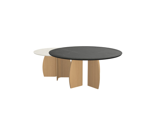 Keramiek/Beton duo Salontafel - Rond - Maan onderstel