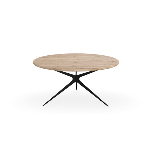 Eiken massief Salontafel Naturel - Rond - Obit onderstel