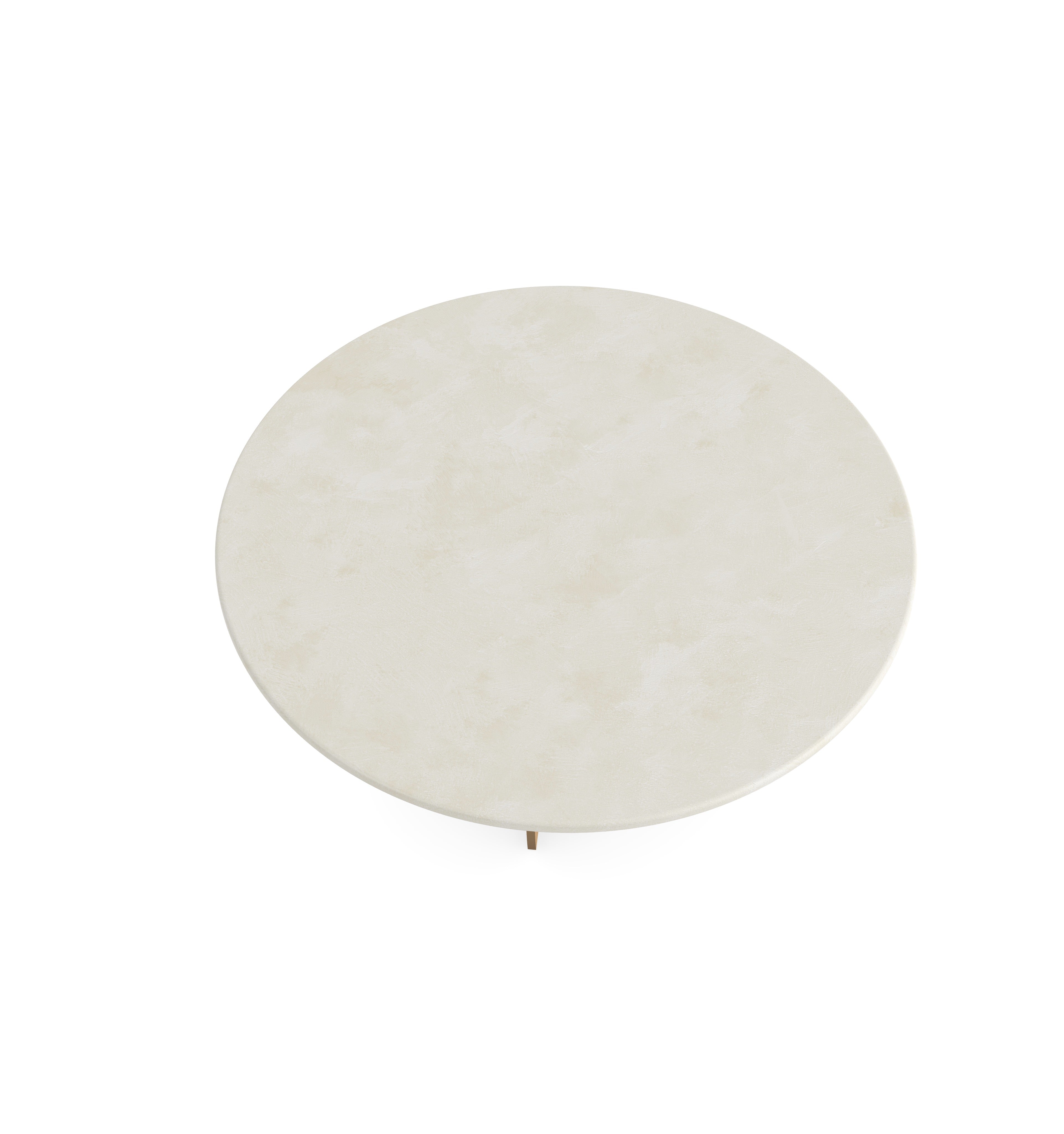 Beton Salontafel Creamy White - Rond - Maan onderstel